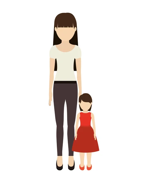 母亲和女儿的设计 — 图库矢量图片