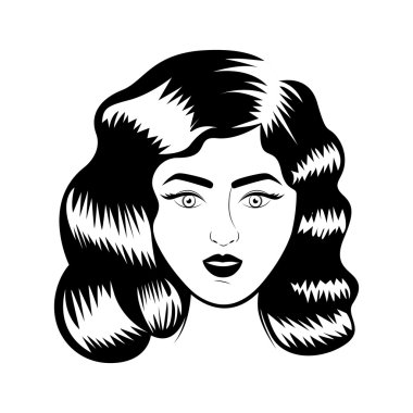 Retro kadın gülümseyerek