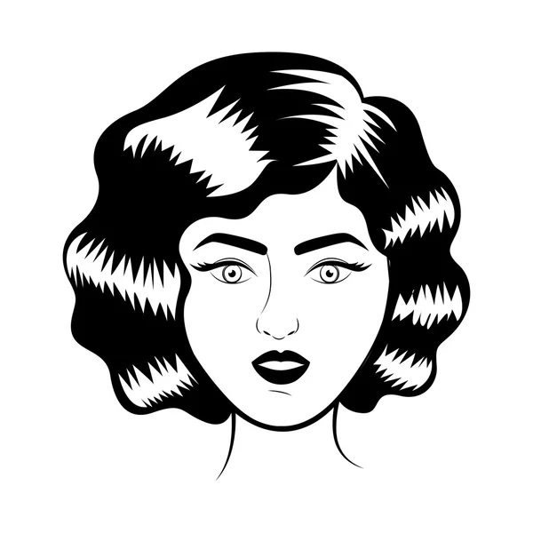 Mujer retro sonriendo — Vector de stock