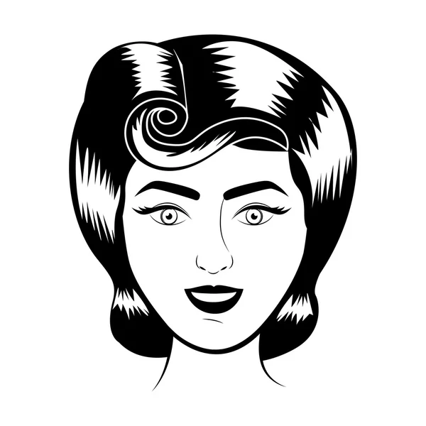 Retro woman smiling — Stock Vector