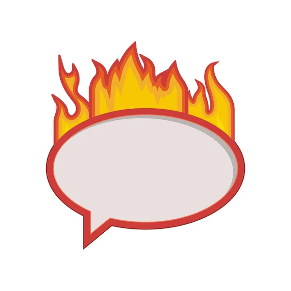 Flames with speech bubble — Stockový vektor