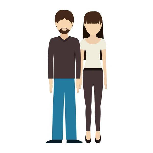 Mujer y hombre pareja — Vector de stock