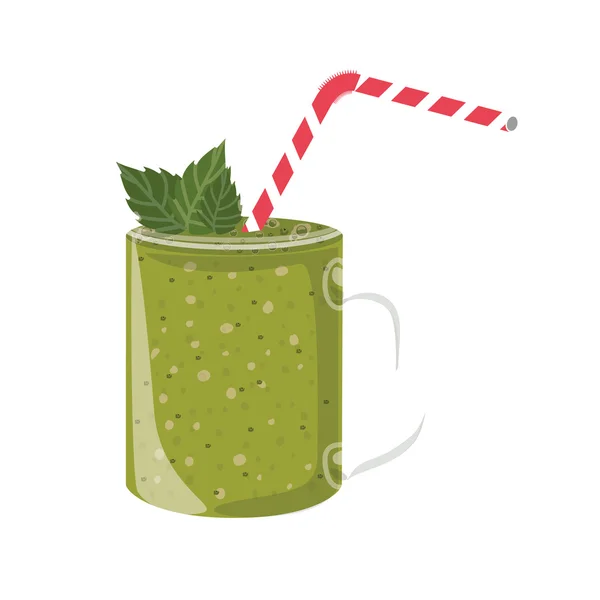 Smoothie de suco verde —  Vetores de Stock