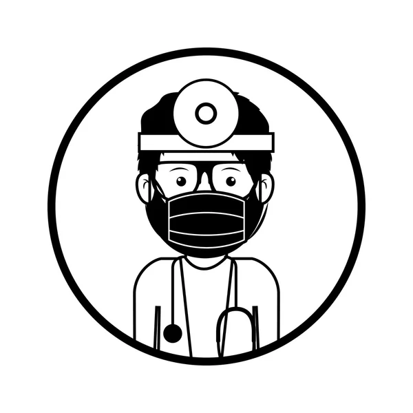 Avatar homme médecin — Image vectorielle