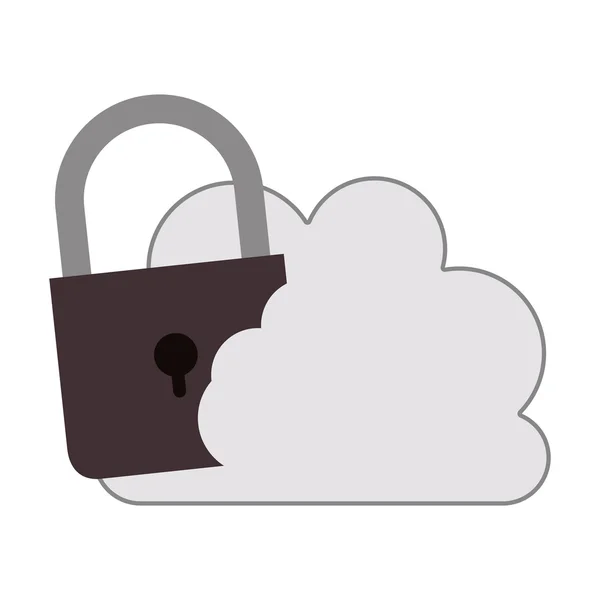 Cloud with padlock icon — Stock Vector