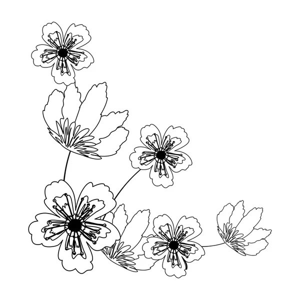 Silhouette of flowers design — ストックベクタ