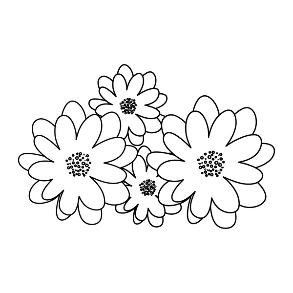 Silhouette de fleurs design — Image vectorielle