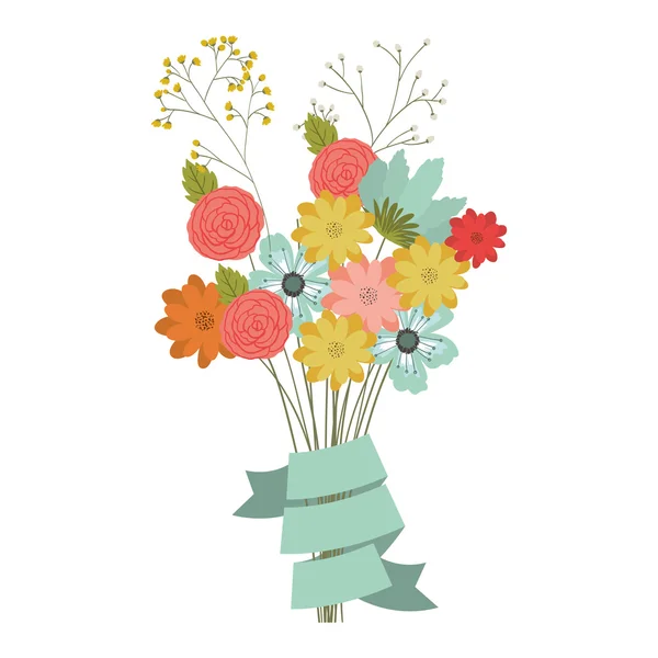 Colorful flowers bouquet — Stock Vector