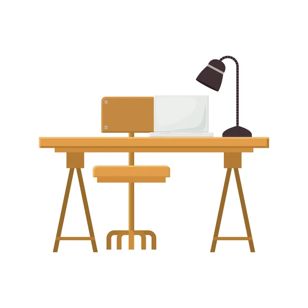 Icono de escritorio de madera — Vector de stock