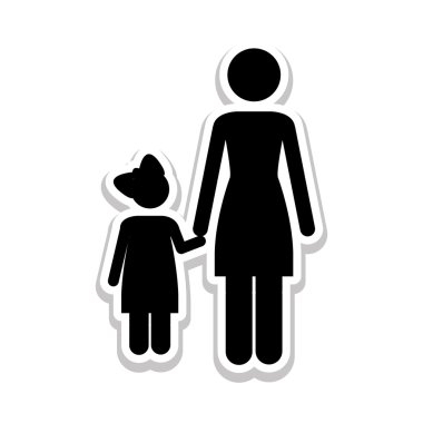 Anne ve çocuk sembol simge görüntüsü