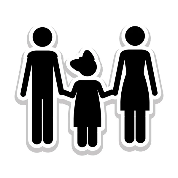 Conventional family pictogram icon image — Stockový vektor