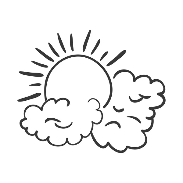 太阳和云彩图标 — 图库矢量图片
