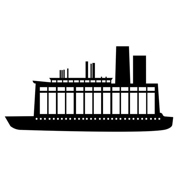 Barco o barco pictograma icono imagen — Vector de stock