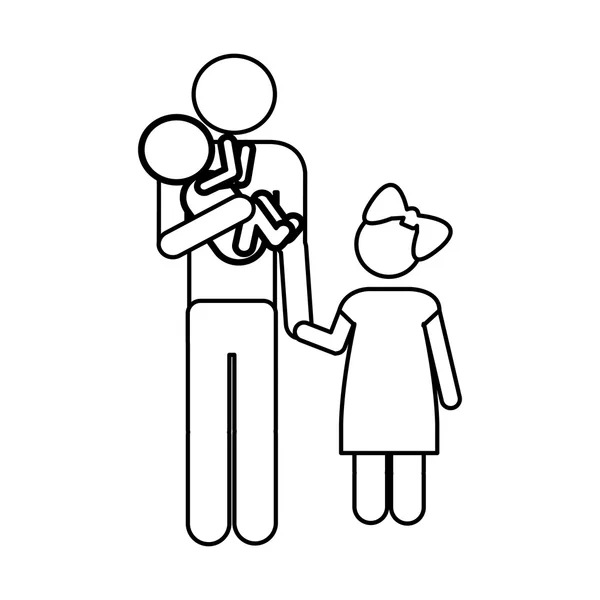 Immagine pittogramma icona padre e figlio — Vettoriale Stock