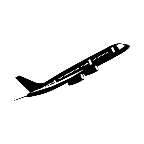 Imagen aislada del pictograma del avión — Vector de stock