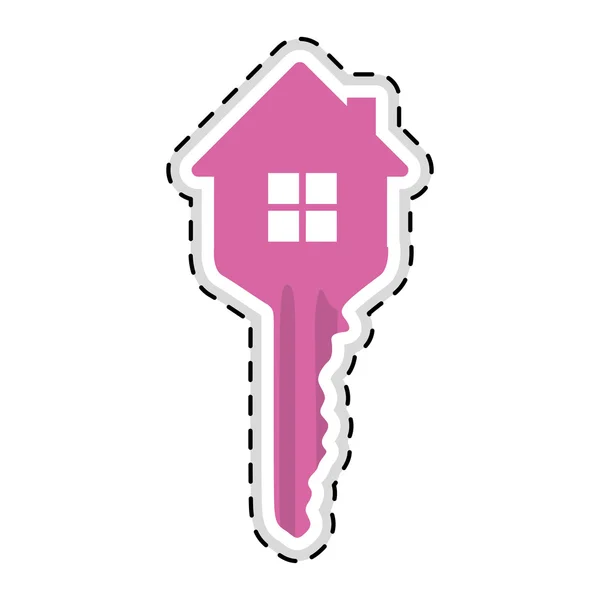 House shaped key icon image — Stockový vektor