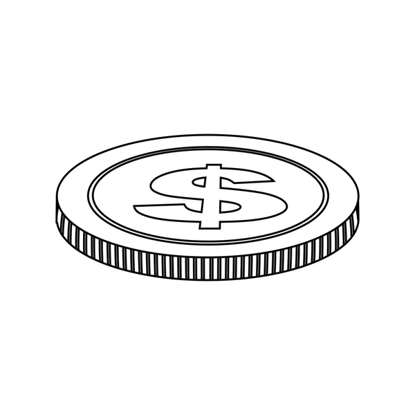 Ícone de moeda única imagem — Vetor de Stock