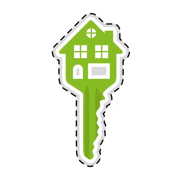 House shaped key icon image — Stockový vektor
