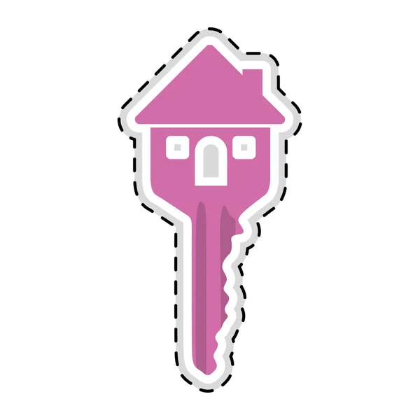 House shaped key icon image — Stock Vector
