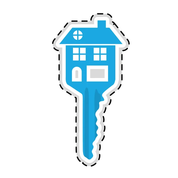 House shaped key icon image — Stockový vektor