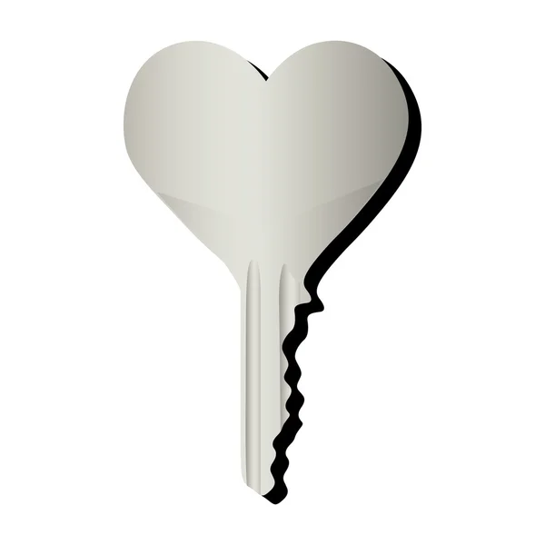 Heart shaped key icon image — Stockový vektor