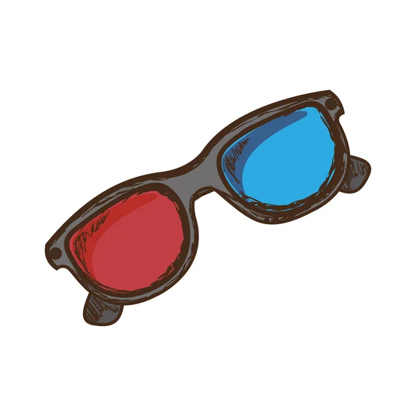 3D-s szemüveg ikon kép — Stock Vector