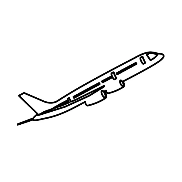 Obraz na białym tle piktogram samolotu — Wektor stockowy