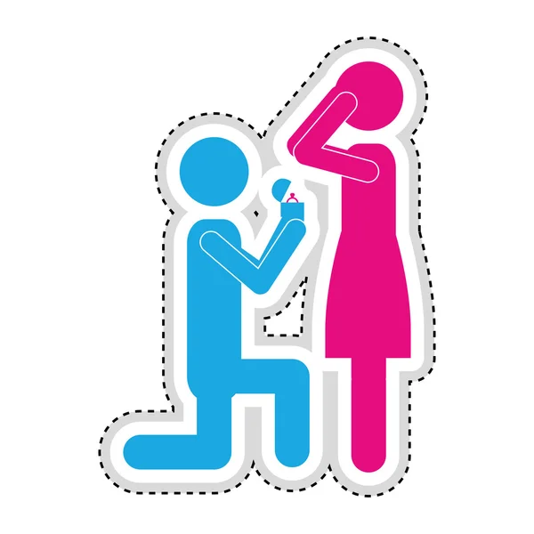 Man woman romantic couple icon image — Stock vektor