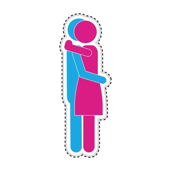 Man woman romantic couple icon image — ストックベクタ