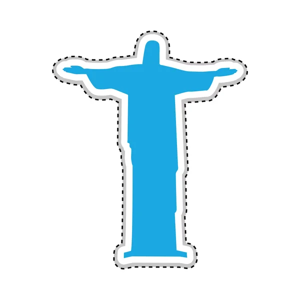 Christ the redeemer or corcovado icon image — стоковый вектор