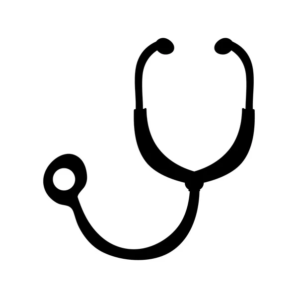 Immagine icona silhouette stetoscopio — Vettoriale Stock