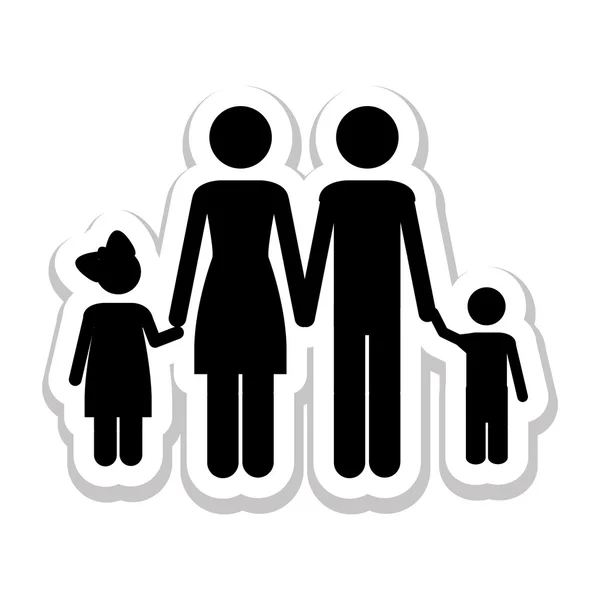Conventionele familie pictogram pictogramafbeelding — Stockvector