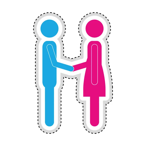 Homme femme romantique couple icône image — Image vectorielle