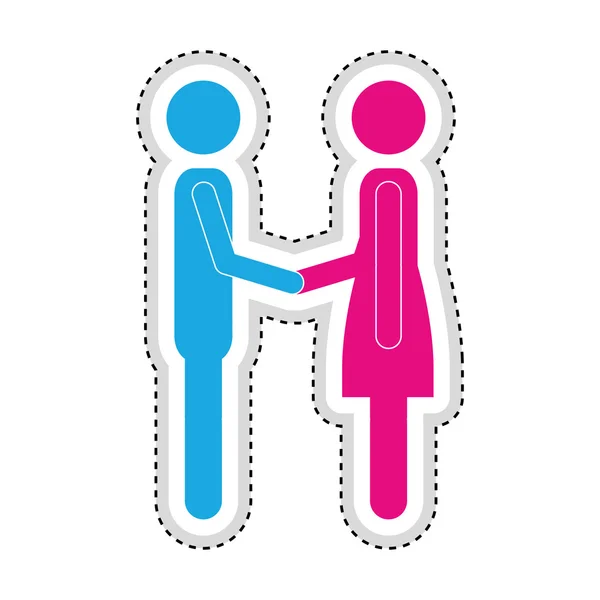 Man woman romantic couple icon image — Stock vektor