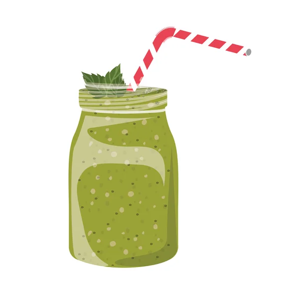 Green juice smoothie — Stock Vector