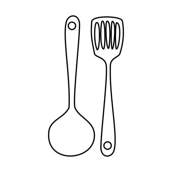 Cuisine icône liée image — Image vectorielle
