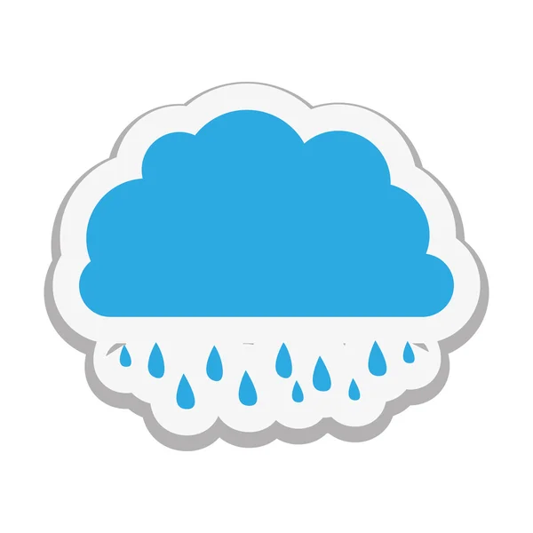 Felhő és eső ikon kép — Stock Vector