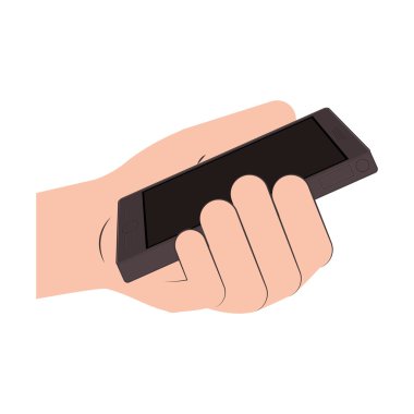 Akıllı telefonu tutan el.