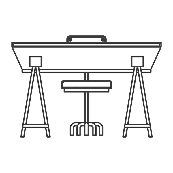 Icono de escritorio de madera — Vector de stock