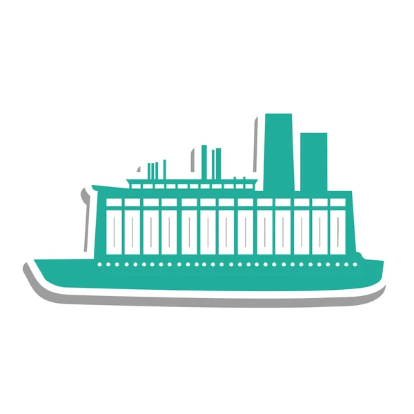 Boat or ship pictogram icon image — Διανυσματικό Αρχείο