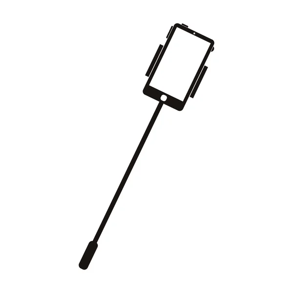 Selfie stick con smartphone — Vector de stock