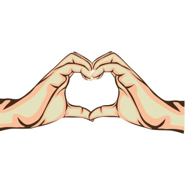 kalp jest resim yapma eller