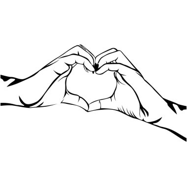 kalp jest resim yapma eller