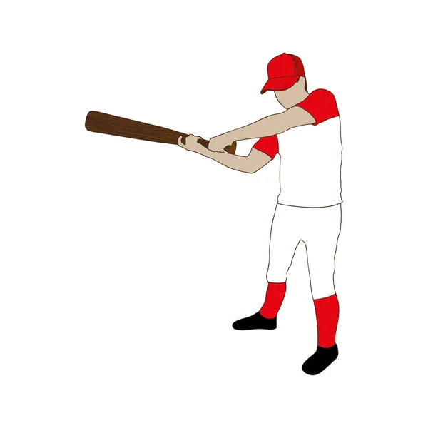 Baseball spelare ikonbild — Stock vektor