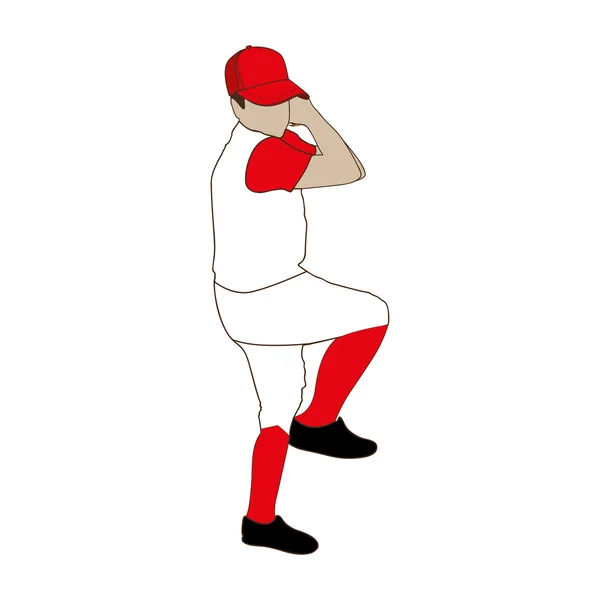 Joueur de baseball icône image — Image vectorielle