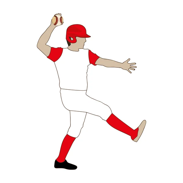 Honkbal speler pictogramafbeelding — Stockvector