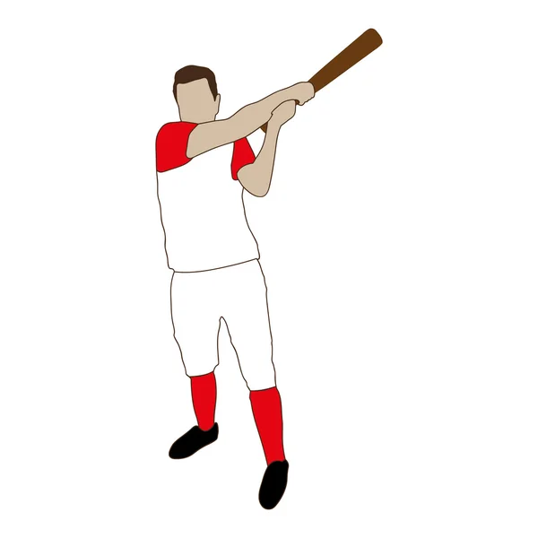 Honkbal speler pictogramafbeelding — Stockvector