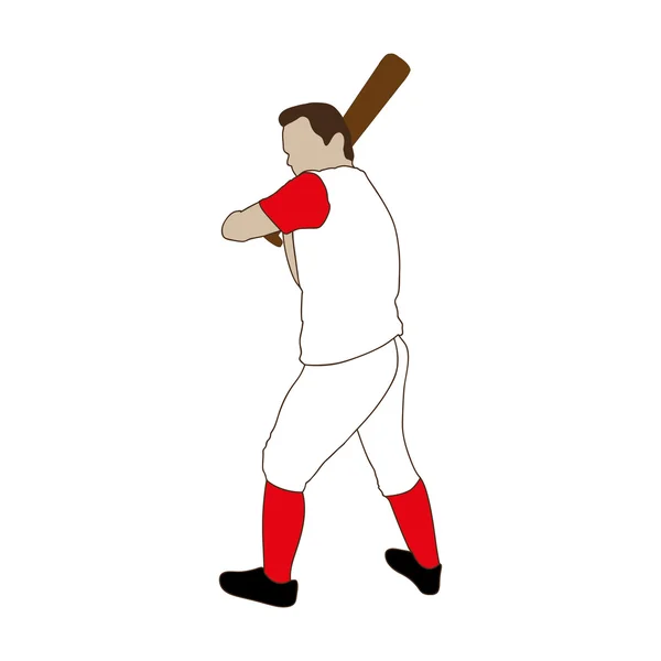 Immagine icona giocatore di baseball — Vettoriale Stock