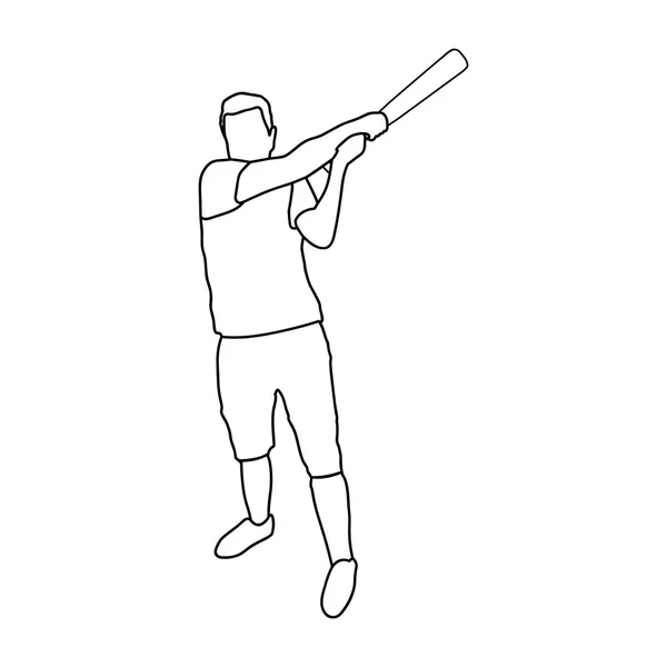 Icono del jugador de béisbol imagen — Vector de stock