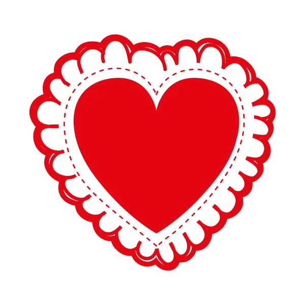 Imagem de ícone de desenho animado coração embelezado — Vetor de Stock